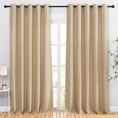 Blackout Draperies Curtains Panels (Biscotti Beige / 66"W x 90"L (Pack of 2))