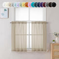 Taupe Sheer Curtains 24 Inch Length (Taupe / 42"W x 24"L (Pack of 2))