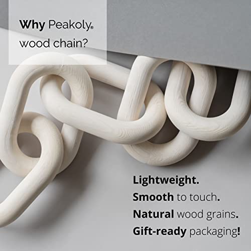 Wood Chain Link Decor (Whitewashed / 5-Link)