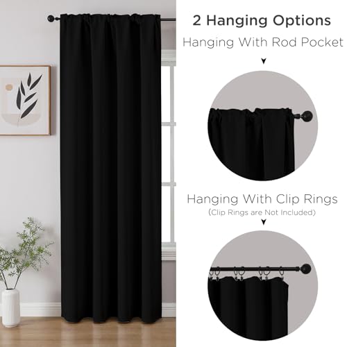 Custom Blackout Curtains for Bedroom Living Room (Black / Customsize)