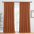 Blackout Curtains and Drapes (Burnt Orange / 52"W x 95"L (Pack of 2))