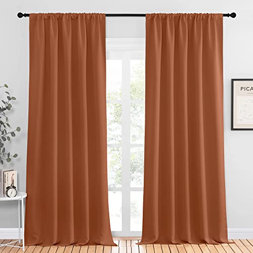 Blackout Curtains and Drapes (Burnt Orange / 52"W x 95"L (Pack of 2))