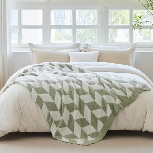 Chevron Throw Blanket for Couch (Chevron Green / Throw (50"x60"))