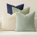 Soft Corduroy Decorative Throw Pillow Covers Muted Teal 18x18 (18" x 18" (Pack of 4) / Muted Teal)