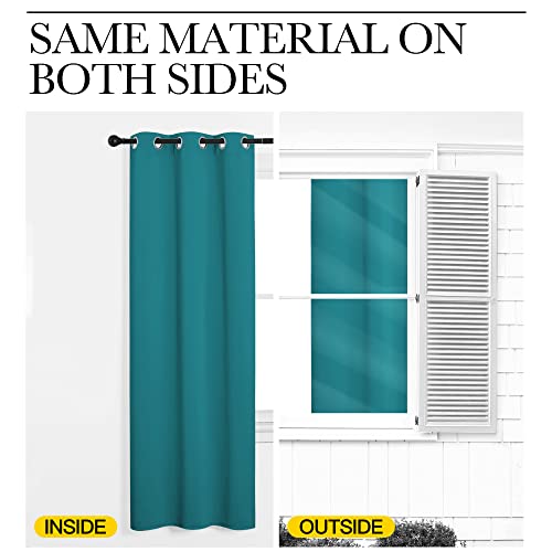 ROM Darkening Curtains 40 inch Length 2 Panels (Peacock Teal / 42"W x 40"L (Pack of 2))