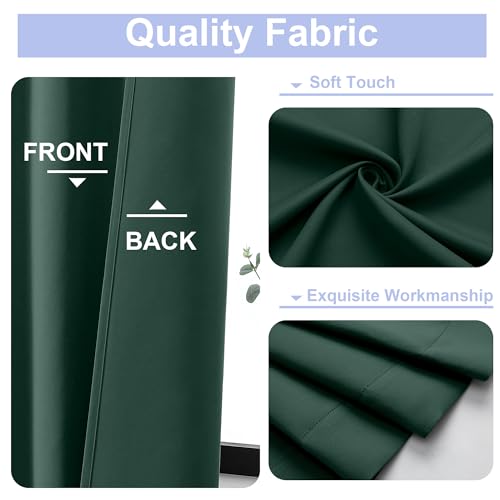 Ava Ever Green Short 36 Inches Blackout Curtain 2 Panels Set (Ever Green / 40"W x 36"L (Pack of 2))
