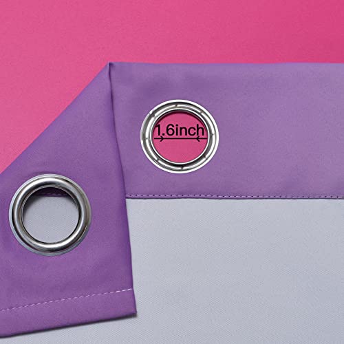 Ombre Pink and Purple Curtains for Bedroom (52"W x 72"L (Pack of 2) / Pink and Purple)