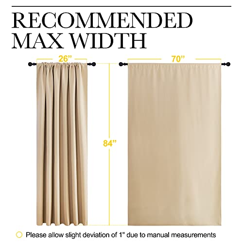 Room Darkening Curtains for Bedroom (Biscotti Beige / 70"W x 84"L (Pack of 2))