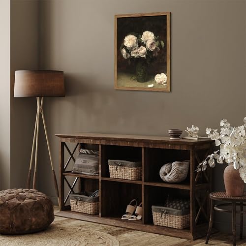 Vintage Floral Wall Art (White Rose / 16"L x 12"W)