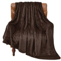 Fleece Blanket Soft Plush Twin Size Blanket Brown 60"x80" (Brown / Twin(60"x80"))
