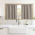 Cafe Blackout Curtains 24 inch Length for RV Camper Kitchen Window (Sand / 42"W x 24"L (Pack of 2))