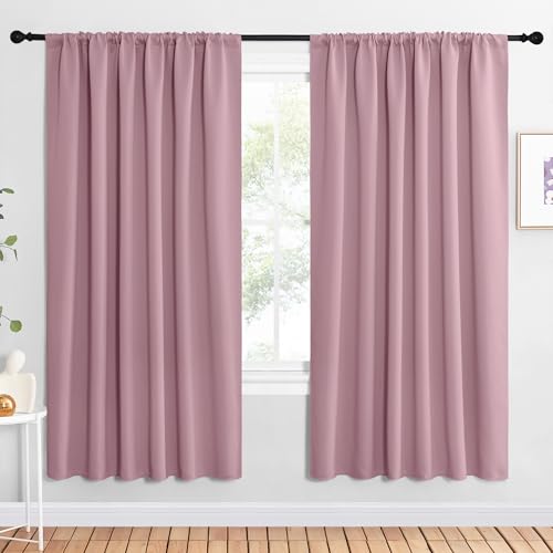 2 Panels Blackout Curtains (Rouge Pink / 62"W x 72"L (Pack of 2))