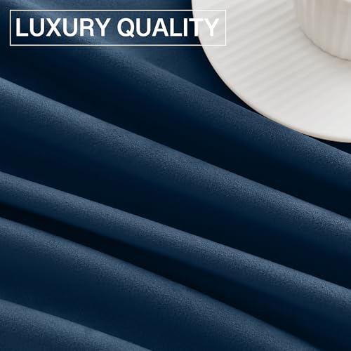 Navy Blue Living Room Blackout Curtains 90 inches (Blue Series - Navy Blue / 62"W x 90"L (Pack of 2))