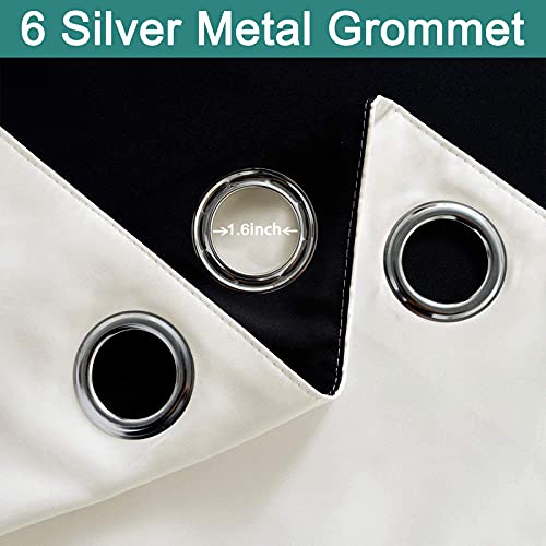84 Inch Length 100% Blackout Curtains for Bedroom (42"W x 84"L (Pack of 2) / Cream)