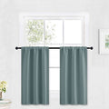 Kitchen Blackout Window Curtains Over Sink 36 inch Length (Dusty Blue / 29"W x 36"L (Pack of 2))