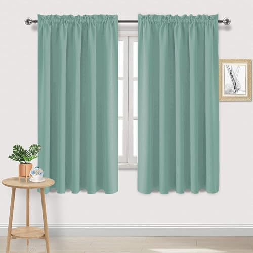 Wide Blackout Curtains for Bedroom 60 x 63 Inch Long Sage Green (Sage Green / 60"W x 63"L (Pack of 2))