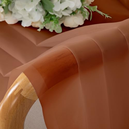 Orange Sheer Curtains 30 inch Length 2 Panels (Orange / 42"W x 30"L (Pack of 2))
