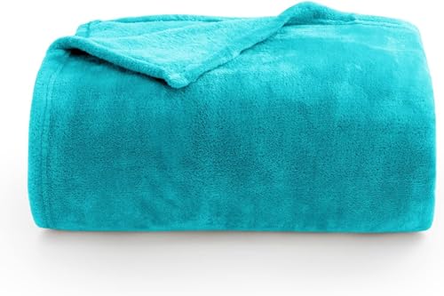 Fleece Blanket Soft Plush Throw for Couch Peacock 50"x70" (Teal / Throw XL(50"x70"))