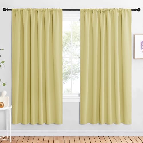 Bedroom Window Curtain Panels (Paler Yellow / 62"W x 72"L (Pack of 2))
