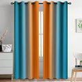 Orange Blue Ombre Curtains 52x84 Inche Long 2 (52"W x 84"L (Pack of 2) / Orange and Blue)