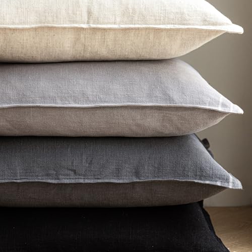 Linen Solid Decorative Throw Pillow Covers 26x26 Inch Light Gray (26" x 26" (Pack of 2) / Quiet Gray)