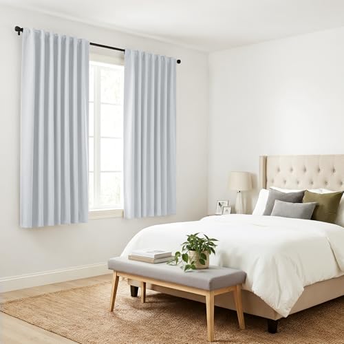 White Curtain Panels (Greyish White / 42"W x 30"L (Pack of 2))