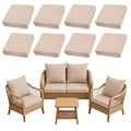 8PCS Patio Cushion Covers.Patio Furniture Couch SeatSlipcovers (Beige / 8PCS)