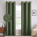 100% Blackout Linen Curtains for Bedroom 42x90 Inches Olive Green (Olive Green / 42"W x 90"L (Pack of 2))