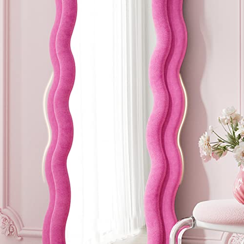 Full Length Mirror Floor Mirror (Pink / 63"L x 24"W)