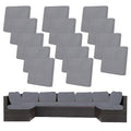 14 Pcs Outdoor Cushion Covers (Jacquard Check Grey / 14PCS)