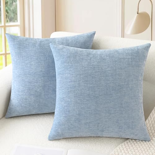 Decorative Couch Throw Pillow Covers 20 X 20 Inches Baby Blue (20" x 20" (Pack of 2) / Baby Blue)