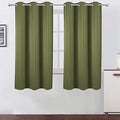 Olive Green Blackout Curtains 42 x 63 Inch Length (Olive Green / 42"W x 63"L (Pack of 2))