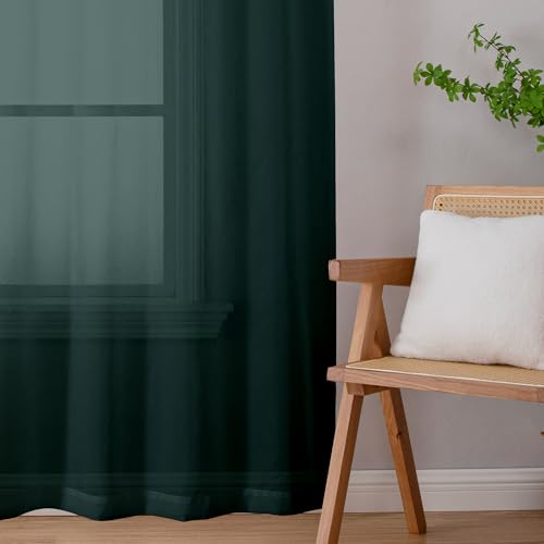 Hunter Green Sheer Curtains 96 inches Long 2 Panels (Hunter Green / 42"W x 96"L (Pack of 2))