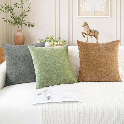 Decorative Couch Throw Pillow Covers 18 X 18 Inches Sage Green (18" x 18" (Pack of 2) / Sage)