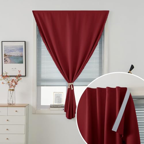 Self Adhesive Curtains (47"W x 79"L (Pack of 1) / Burgundy)