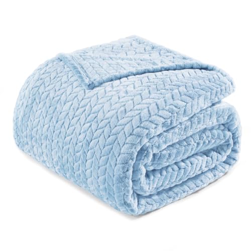 Soft Fleece Bed Blanket Twin Size (Light Blue / Twin ( 60x80 IN ))