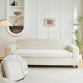 Couch Cushion Covers for Sofa Couch Covers Wear (Texture-cream White / Large Triple Seat Cover)