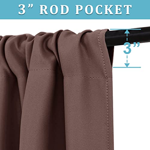 Short Blackout Curtains for Small Window Kitchen Bathroom Cafe RV (Chocolate Brown / 52"W x 36"L (Pack of 2))