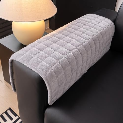 Sectional Velvet Couch Covers for 1 Seat (Light Grey / 1PC/35.4"x35.4"/Backrest & Single)