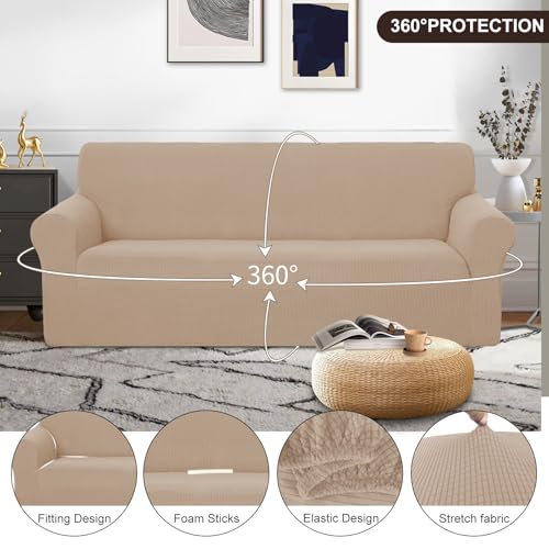 Oversized Stretch Couch Cover Slipcover (Camel / Xl Sofa)