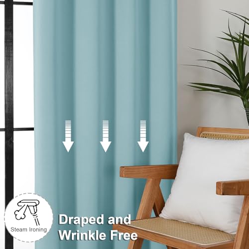 Ava Aqua Short 24 Inches Blackout Curtain 2 Panels Set (Aqua / 30"W x 24"L (Pack of 2))