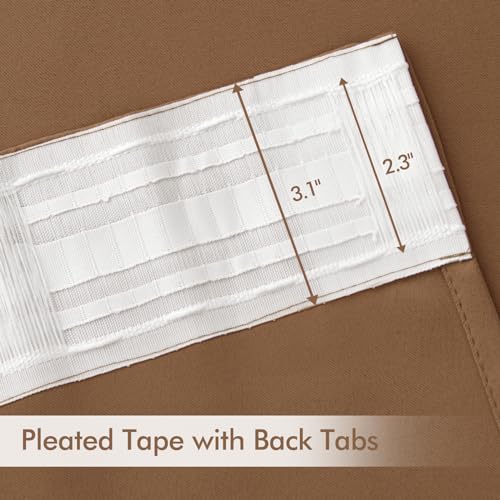 Cappuccino Brown Back Tab Blackout Curtains 52"x90" Long 2 Panel Set (Cappuccino Brown / 52"W x 90"L (Pack of 2))