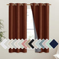 100% Absolutely Blackout Linen Curtains with Thermal Insulated Liner (42"W x 45"L (Pack of 2) / Burnt Orange)