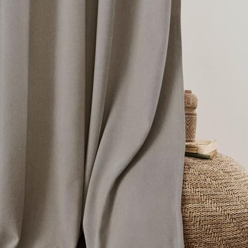 Light Filtering Curtains 108 Inch Length for Bedroom (Thick Linen / 52"W x 108"L (Pack of 1))