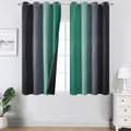 Black and Green Ombre Blackout Curtains 45 Inches Long (Black and Green / 52"W x 45"L (Pack of 2))