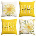 Home Sweet Home Spring Summer Flowers Yellow Throw Pillow Covers (Yellow / 20" x 20" (Pack of 4))
