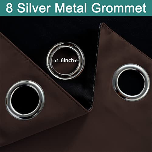 Chocolate Brown Blackout Curtains 96 Inches Long 52" Wide (52"W x 96"L (Pack of 1) / Chocolate Brown)