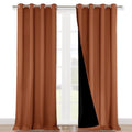100% Blackout Curtains for Windows (Burnt Orange / 52"W x 120"L (Pack of 2))