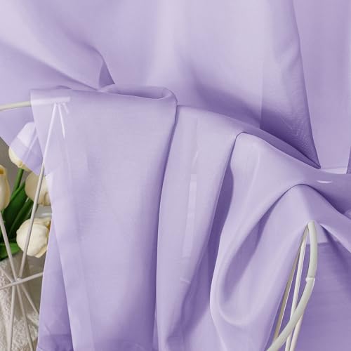 Lavender Sheer Curtains 96 Inches Long 2 Panels (Lavender / 42"W x 96"L (Pack of 2))