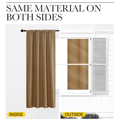 Gold Brown Blackout Curtains Panels for Window (Gold Brown / 42"W x 63"L (Pack of 2))